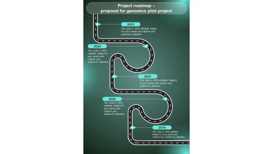 Project Roadmap Proposal For Genomics Pilot Project One Pager Sample Example Document