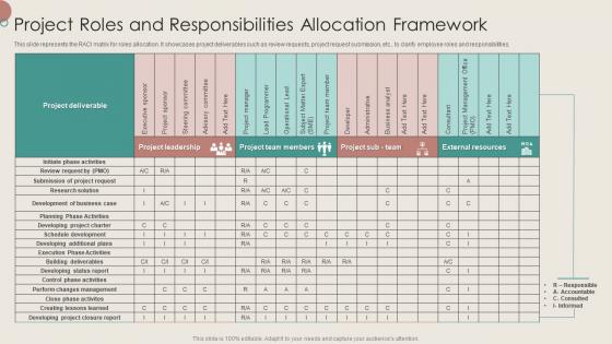 Project Roles And Responsibilities Allocation Framework