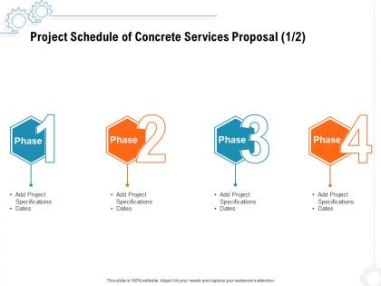 Project schedule of concrete services proposal specifications ppt powerpoint presentation icon shapes
