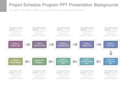 Project schedule program ppt presentation backgrounds
