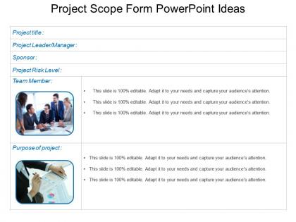 Project scope form powerpoint ideas