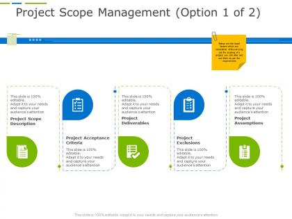 Project scope management option 1 of 2 business project planning ppt background