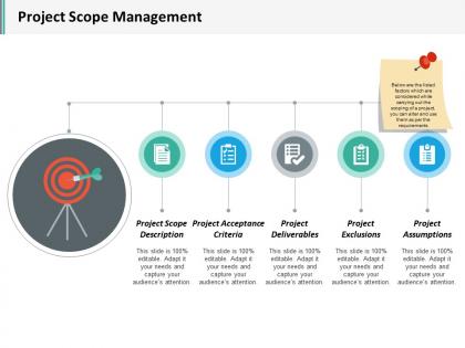 Project scope management ppt inspiration background