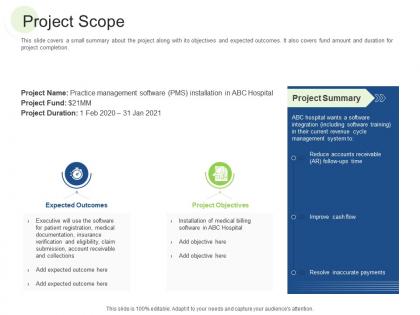 Project scope rcm s w bid evaluation ppt model pictures