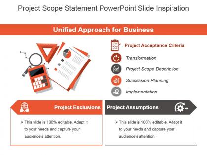 Project scope statement powerpoint slide inspiration