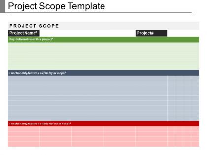 Project scope template example of ppt presentation