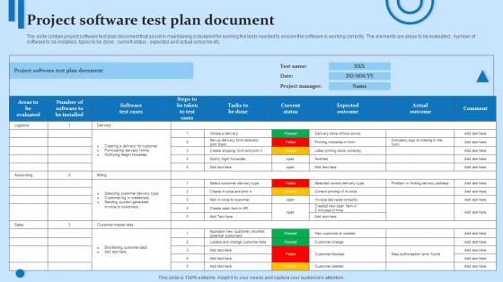 Project Software Test Plan Document
