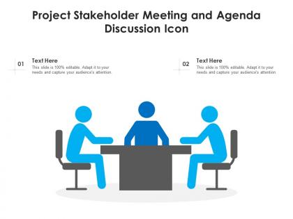 Project stakeholder meeting and agenda discussion icon