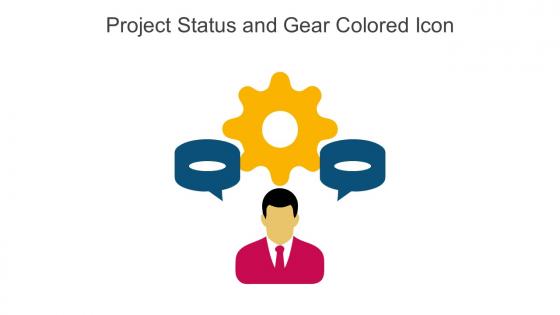 Project Status And Gear Colored Icon In Powerpoint Pptx Png And Editable Eps Format