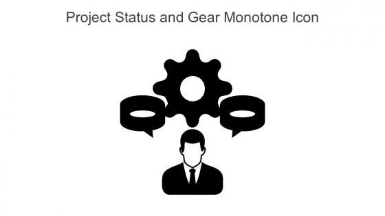 Project Status And Gear Monotone Icon In Powerpoint Pptx Png And Editable Eps Format