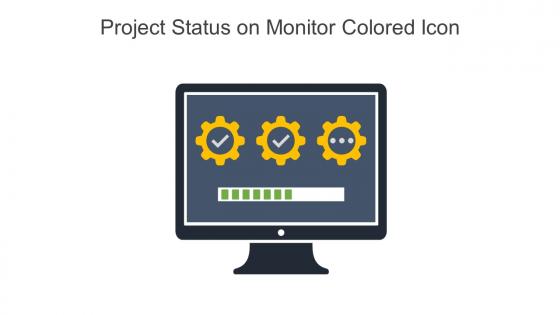 Project Status On Monitor Colored Icon In Powerpoint Pptx Png And Editable Eps Format