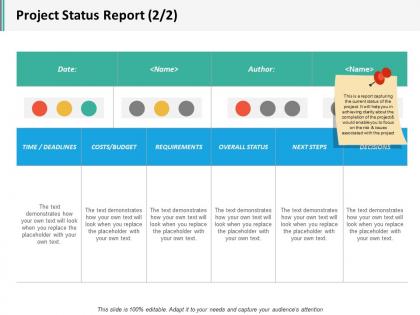 Project status report 2 2 ppt inspiration designs