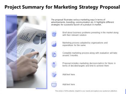 Project summary for marketing strategy proposal ppt powerpoint presentation file