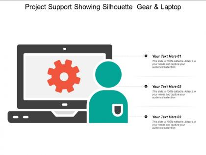 Project support showing silhouette gear and laptop