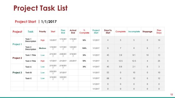 Project Task Powerpoint Presentation Slides | Presentation Graphics ...
