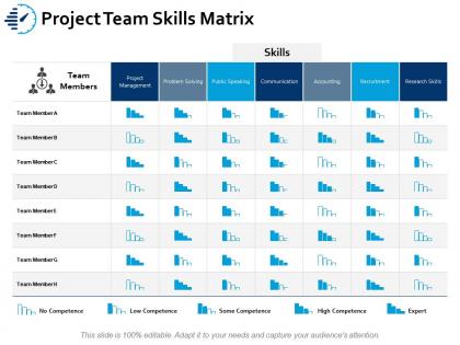 Project team skills matrix ppt portfolio gridlines