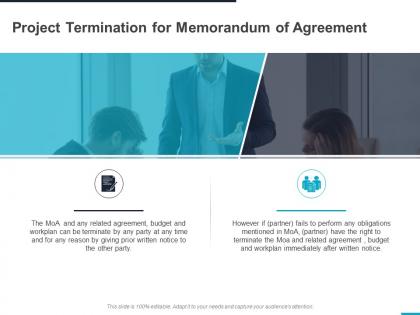 Project termination for memorandum of agreement ppt powerpoint presentation template