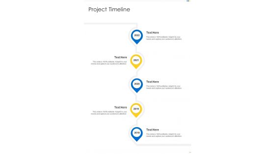Project Timeline Entrepreneurship Project Proposal One Pager Sample Example Document
