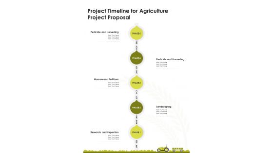 Project Timeline For Agriculture Project Proposal One Pager Sample Example Document