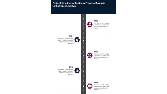 Project Timeline For Business Proposal Sample For Entrepreneurship One Pager Sample Example Document