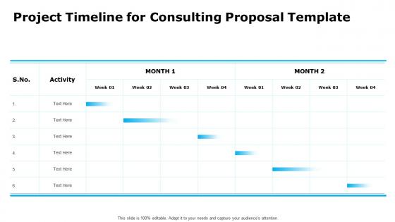 Project timeline for consulting proposal template ppt slides