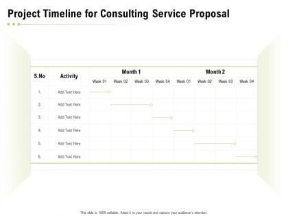 Project timeline for consulting service proposal ppt powerpoint presentation slides ideas