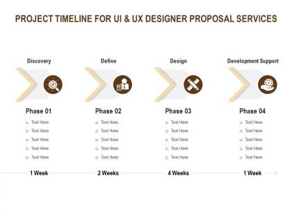 Project timeline for ui and ux designer proposal services ppt powerpoint presentation infographics slide