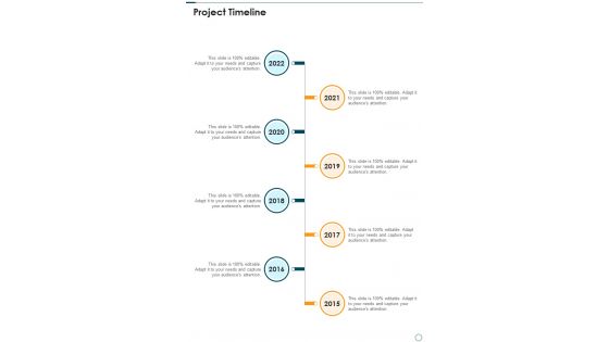 Project Timeline Project Plan Proposal Template One Pager Sample Example Document