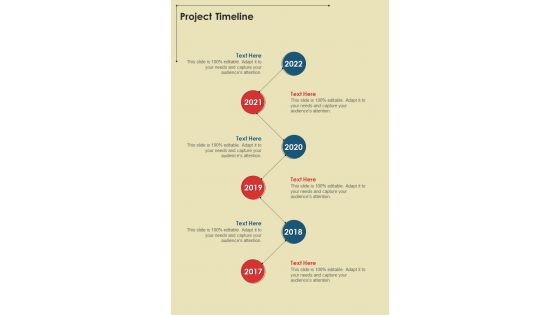 Project Timeline Proposal For Graphic Design Services One Pager Sample Example Document