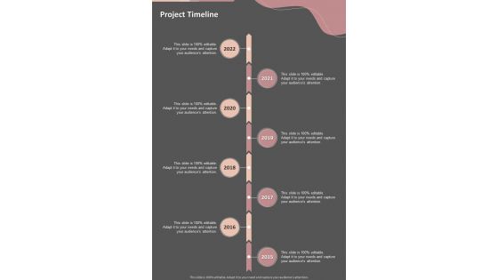 Project Timeline Proposal For Project Planning And Management One Pager Sample Example Document