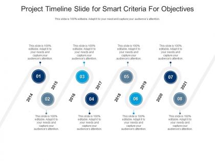 Project timeline slide for smart criteria for objectives infographic template