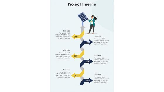 Project Timeline Solar Power System Sales And Installation One Pager Sample Example Document