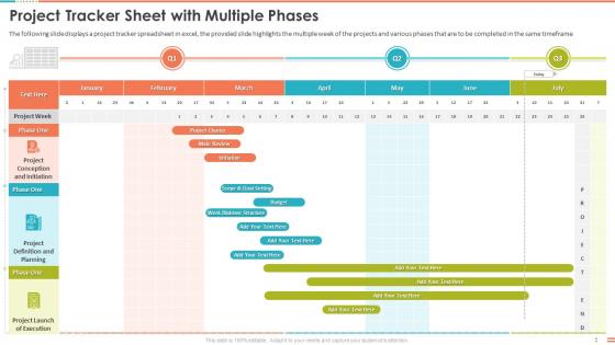 Project Tracker Sheet With Multiple Phases Project Management Bundle