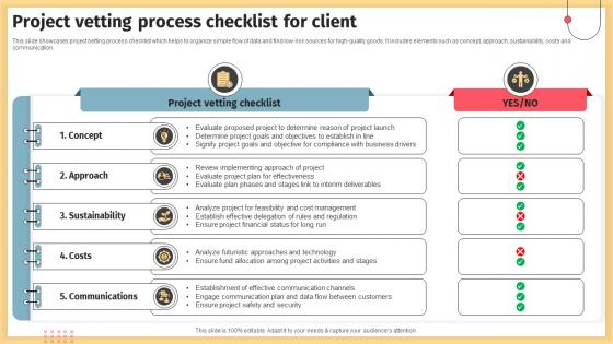 Project Vetting Process Checklist For Client