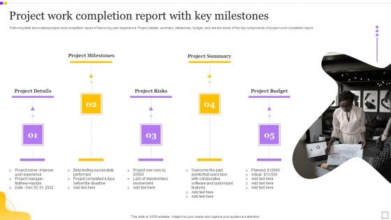 Project Work Completion Report With Key Milestones