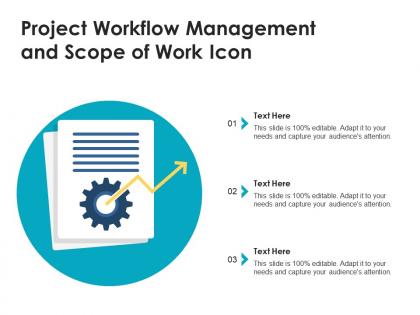 Project workflow management and scope of work icon