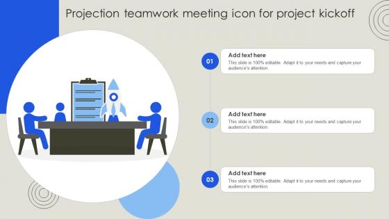 Projection Teamwork Meeting Icon For Project Kickoff