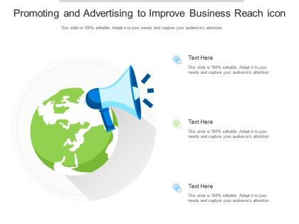 Promoting and advertising to improve business reach icon