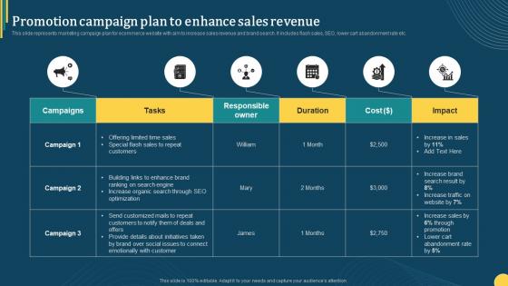 Promotion Campaign Plan To Enhance Sales Revenue Online Portal Management In B2b Ecommerce