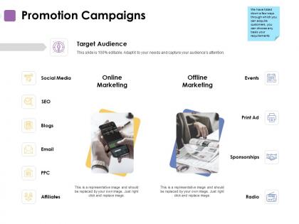 Promotion campaigns marketing ppt powerpoint presentation ideas show
