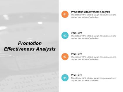 Promotion effectiveness analysis ppt powerpoint presentation summary pictures cpb