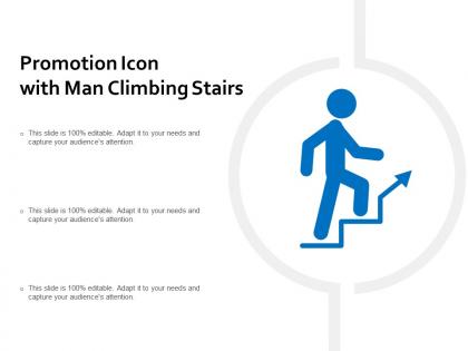 Promotion icon with man climbing stairs