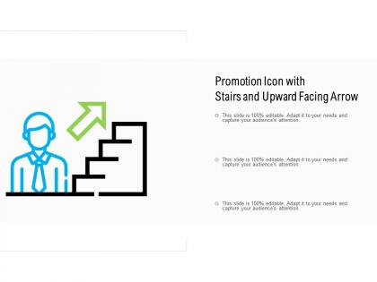 Promotion icon with stairs and upward facing arrow
