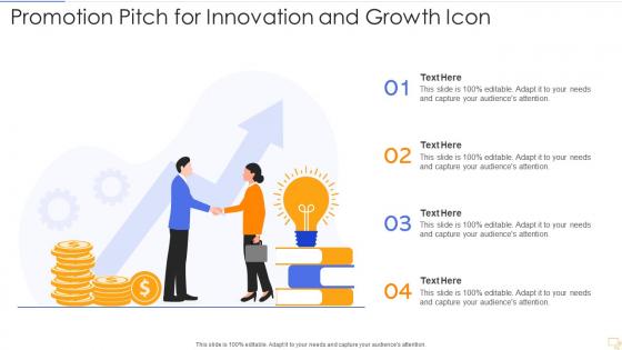 Promotion pitch for innovation and growth icon