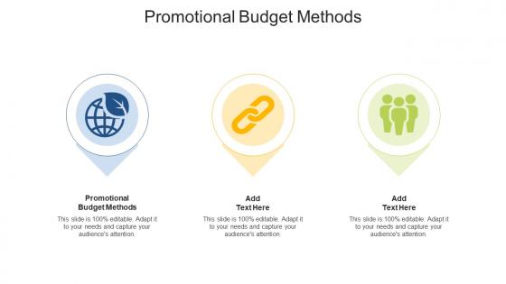 Promotional Budget Methods Ppt Powerpoint Presentation Show Example Cpb