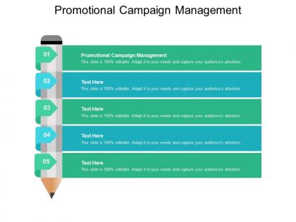Promotional campaign management ppt powerpoint presentation outline cpb