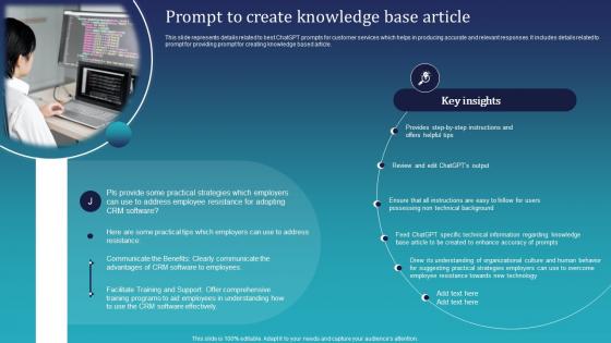 Prompt To Create Knowledge Base Article Integrating Chatgpt For Improving ChatGPT SS