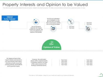 Property interests and opinion to be valued steps land valuation analysis ppt pictures