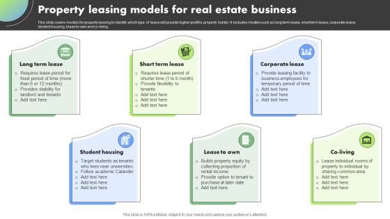 Property Leasing Models For Real Estate Business
