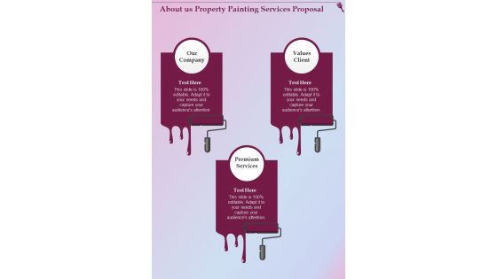 Property Painting Services Proposal About Us One Pager Sample Example Document